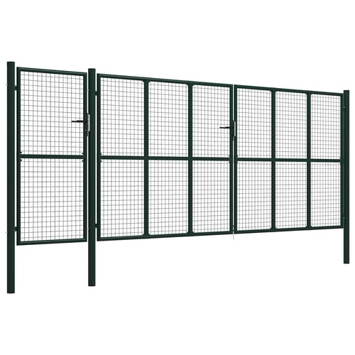 Cancello per recinzione con blocco Verde 175 cm Acciaio
