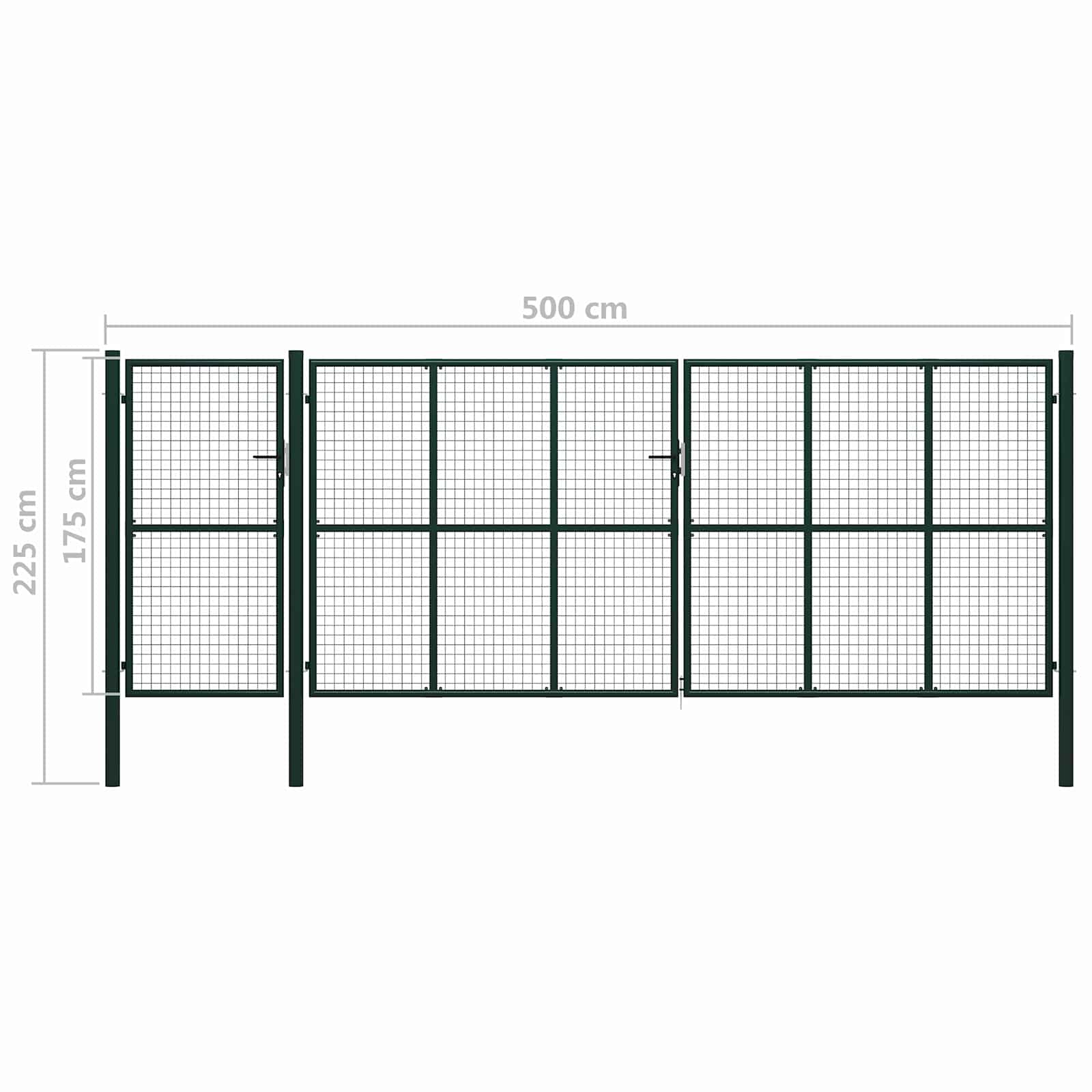 Cancello per recinzione con blocco Verde 175 cm Acciaio