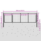 Cancello da Giardino in Acciaio 350x100 cm Antracite
