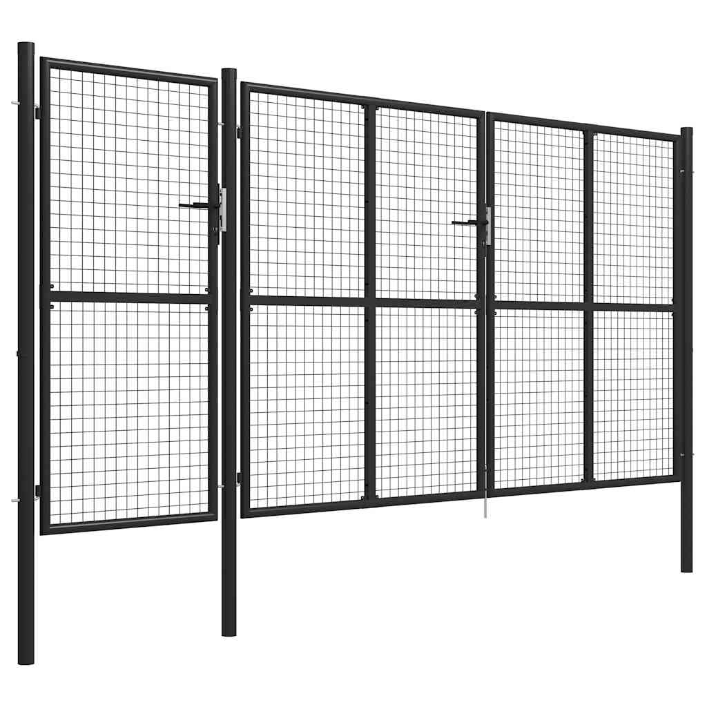 Cancello per Giardino in Acciaio 400x150 cm Antracite