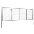 Cancello da Giardino in Acciaio 350x75 cm Argento
