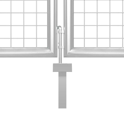 Cancello da Giardino in Acciaio 350x75 cm Argento