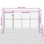 Cancello per Giardino in Acciaio 350x150 cm Argento