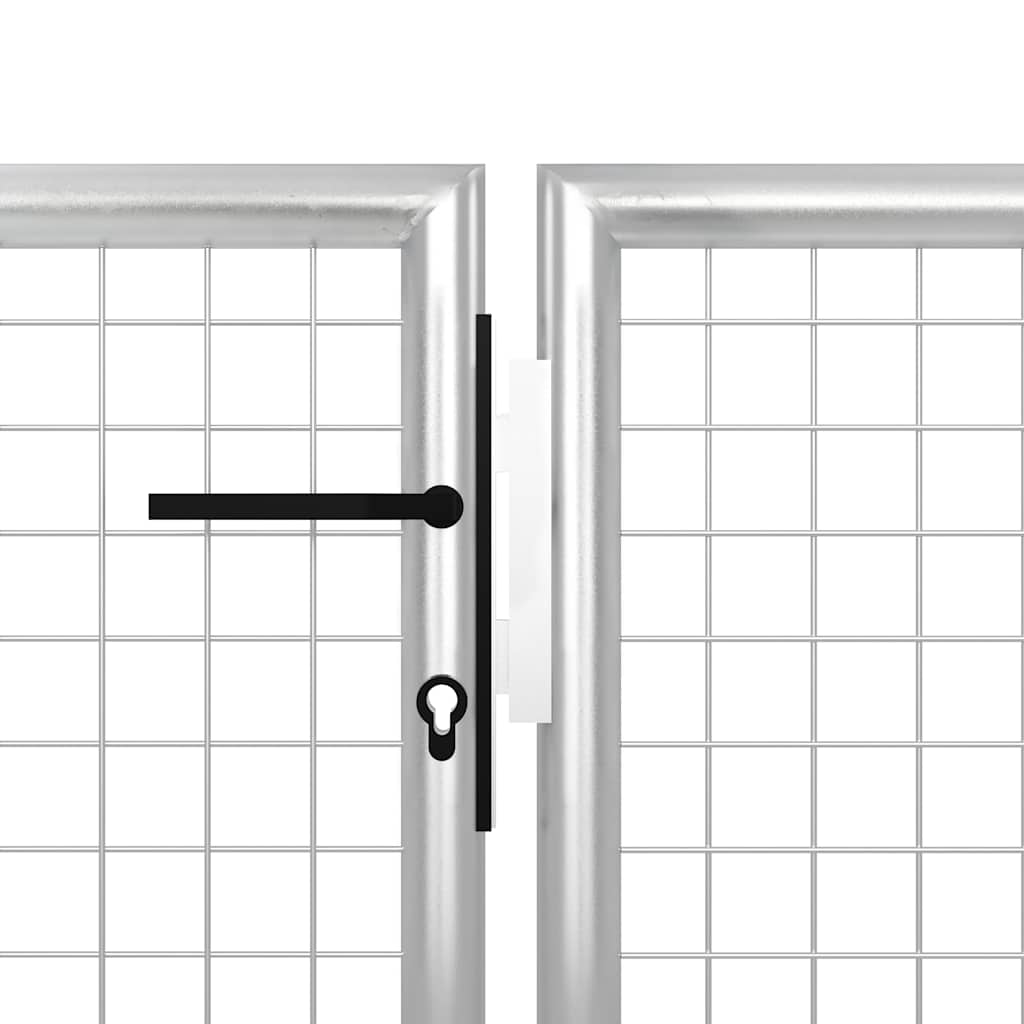 Cancello da Giardino in Acciaio 400x75 cm Argento