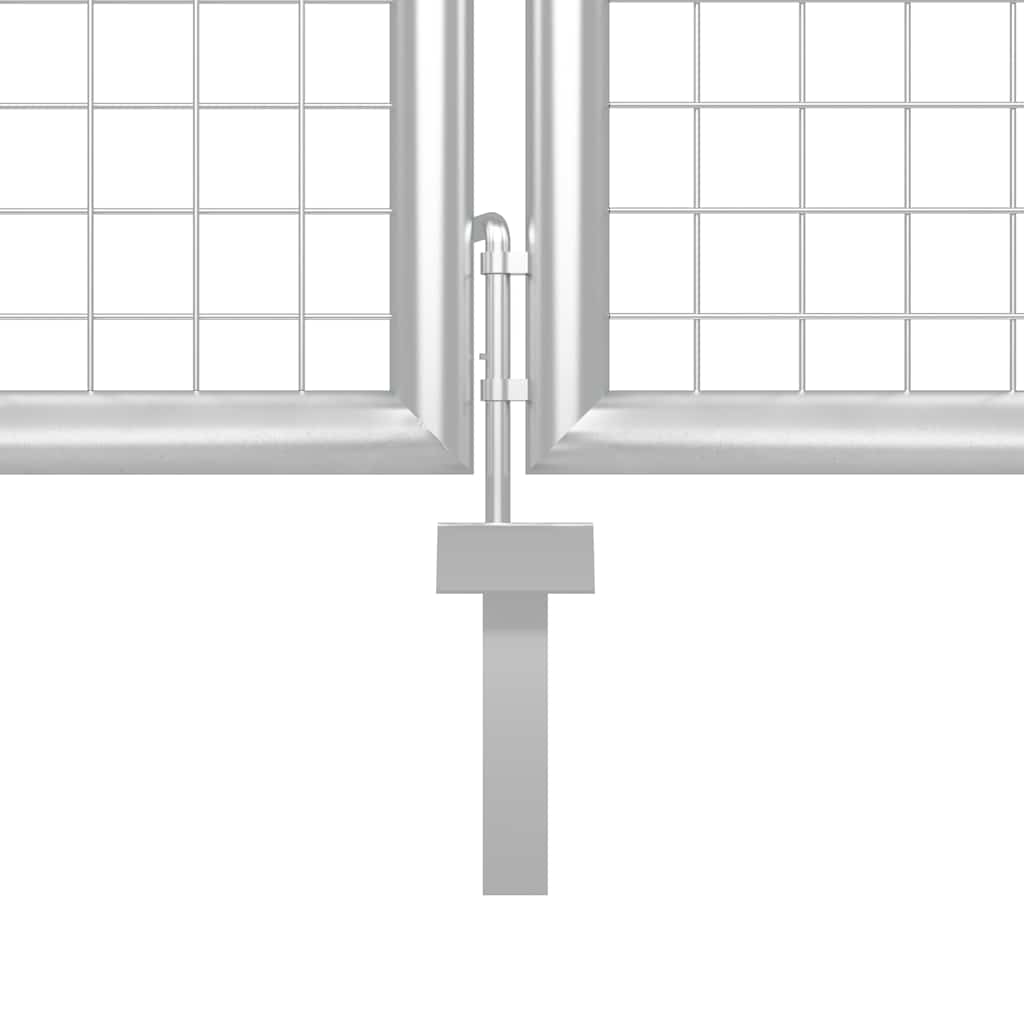 Cancello da Giardino in Acciaio 400x150 cm Argento