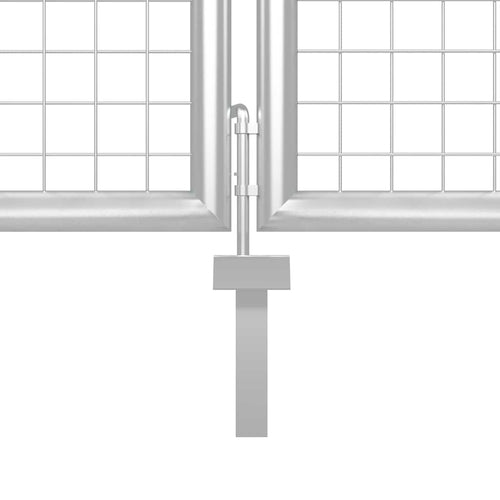 Cancello da Giardino in Acciaio 400x150 cm Argento