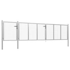 Cancello da Giardino in Acciaio 500x100 cm Argento