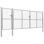 Cancello da Giardino in Acciaio 500x150 cm Argento