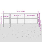 Cancello da Giardino in Acciaio 500x150 cm Argento