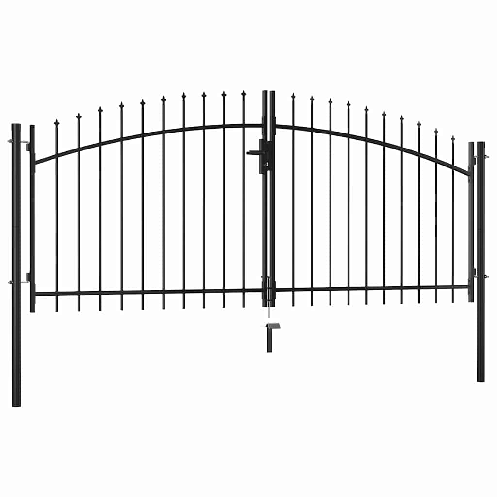Cancello per recinzione a doppia porta Woerden con punta a lancia 299,5x149,5 cm