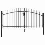 Cancello per recinzione a doppia porta Woerden con punta a lancia 299,5x149,5 cm