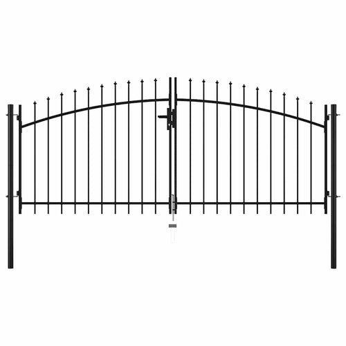 Cancello per recinzione a doppia porta Woerden con punta a lancia 299,5x149,5 cm