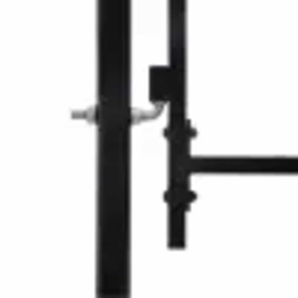 Cancello per recinzione a doppia porta Woerden con punta a lancia 400x149,5 cm nero