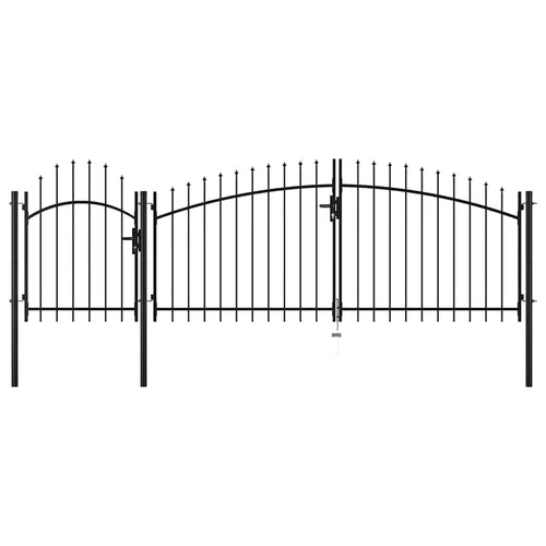 Cancello da Giardino Woerden in Acciaio 1x4 m Nero