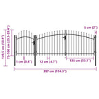 Cancello da Giardino Woerden in Acciaio 1x4 m Nero