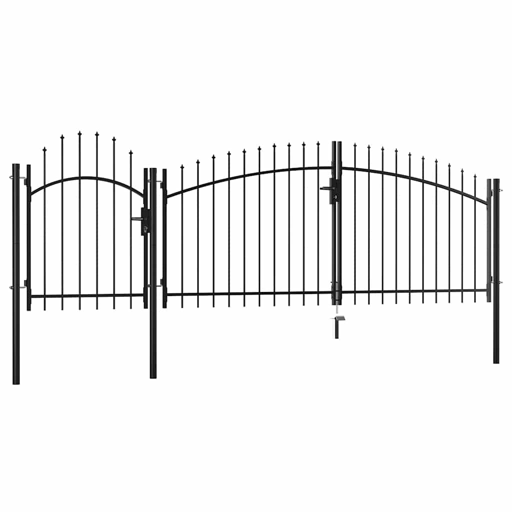 Cancello da Giardino Woerden Acciaio 1,25x4 m Nero