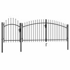 Cancello da Giardino Woerden Acciaio 1,25x4 m Nero