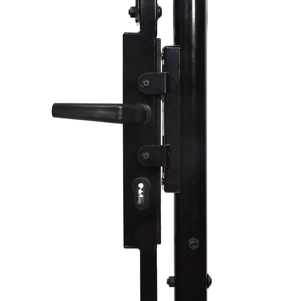 Cancello da Giardino Woerden Acciaio 1,25x4 m Nero