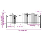 Cancello da Giardino Woerden Acciaio 1,25x4 m Nero