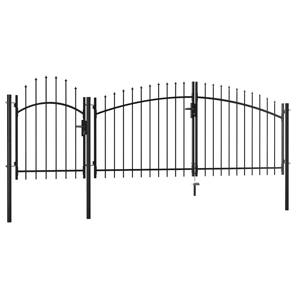 Cancello da Giardino Woerden in Acciaio 1,5x4 m Nero