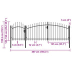 Cancello da Giardino Woerden in Acciaio 1,5x4 m Nero