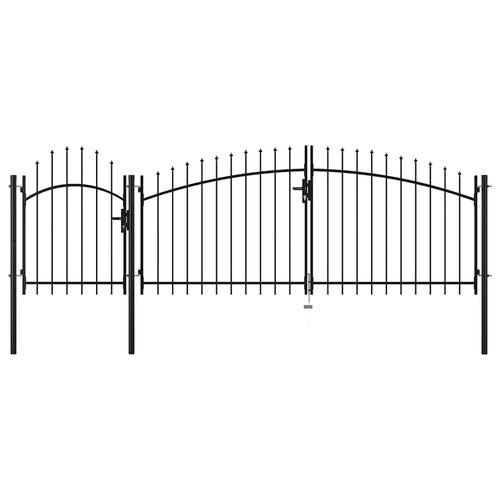 Cancello da Giardino Woerden Acciaio 1,75x4 m Nero