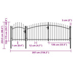 Cancello da Giardino Woerden Acciaio 1,75x4 m Nero