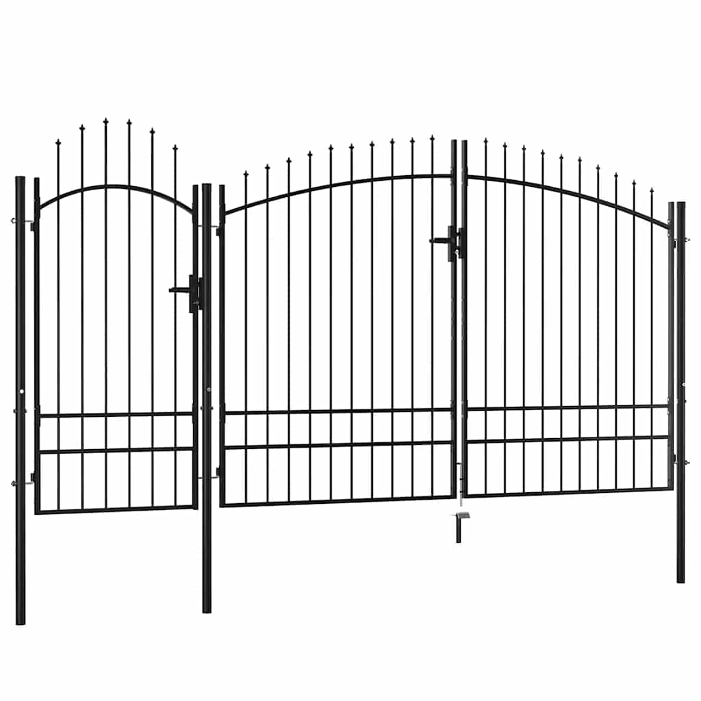 Cancello da Giardino Woerden in Acciaio 1,95x4 m Nero