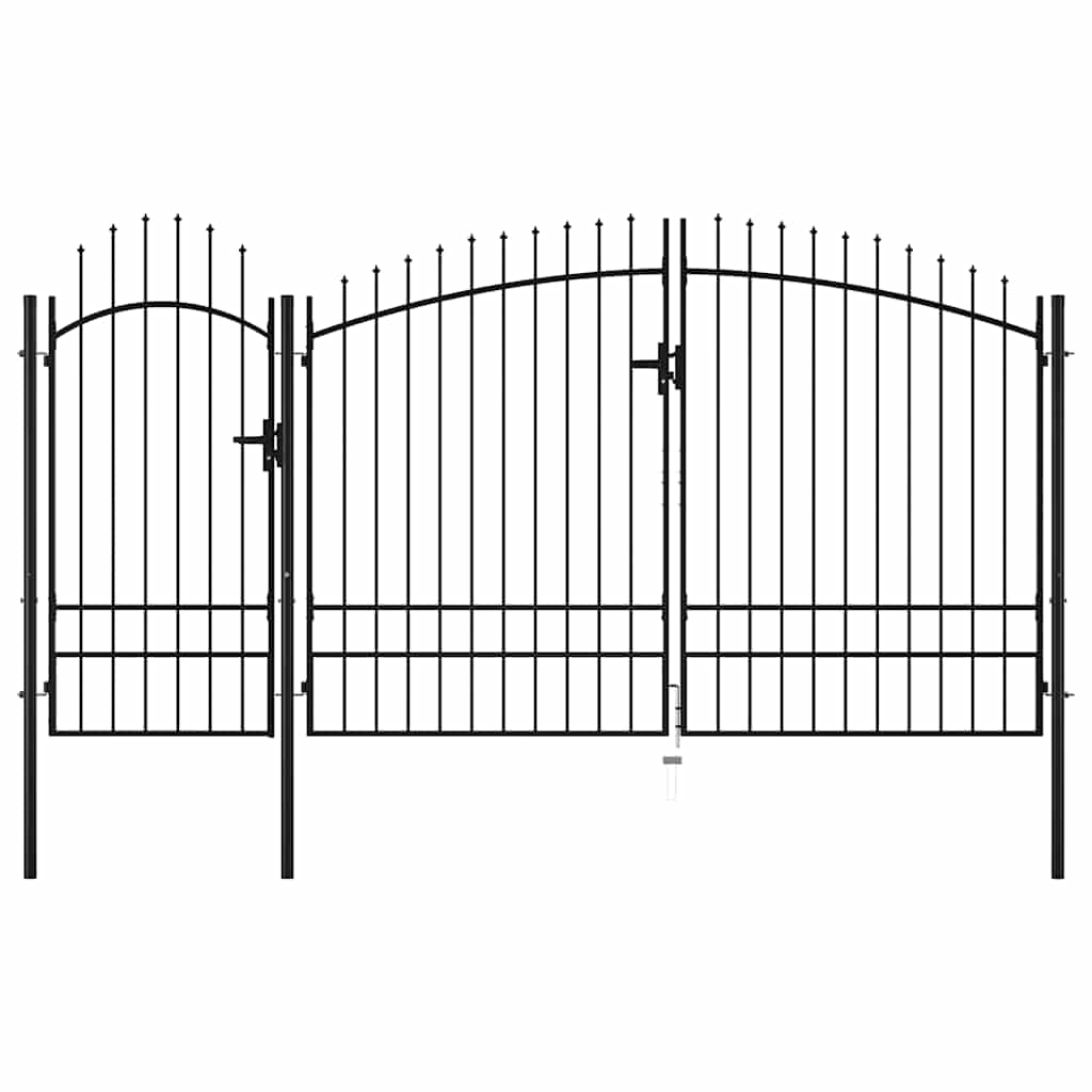 Cancello da Giardino Woerden in Acciaio 1,95x4 m Nero