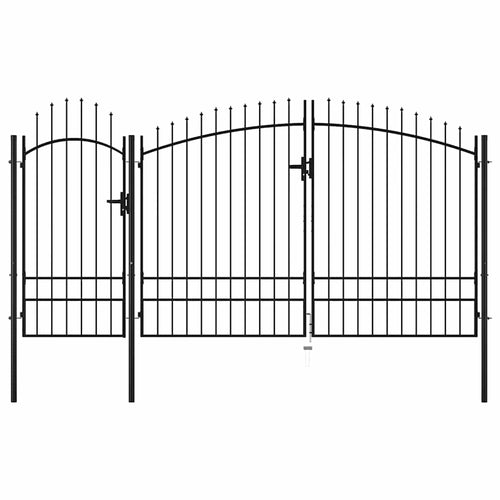 Cancello da Giardino Woerden in Acciaio 1,95x4 m Nero