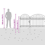 Cancello da Giardino ASSEN con Parte Superiore Arcuata 400x175 cm