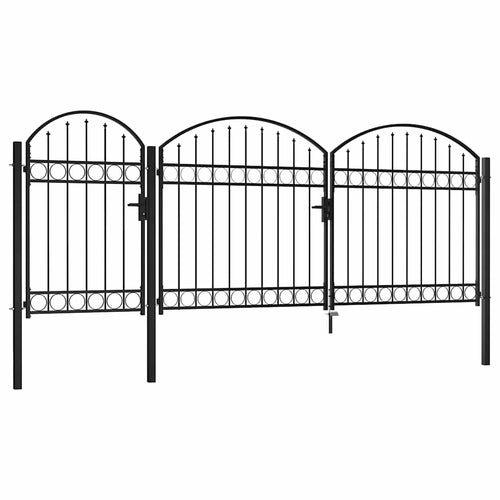 Cancello da Giardino ASSEN con Parte Superiore Arcuata 200x400 cm