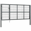 Cancello da Giardino con Pali in Acciaio 350x120 cm Antracite