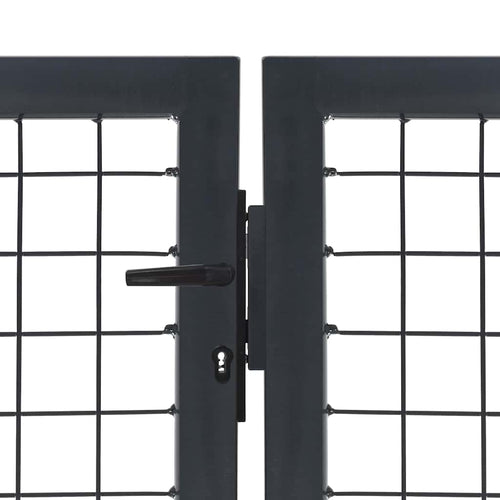 Cancello da Giardino con Pali in Acciaio 350x120 cm Antracite