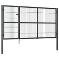 Cancello di Recinzione con Pali in Acciaio 350x140 cm Antracite