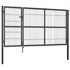 Cancello di Recinzione con Pali in Acciaio 350x140 cm Antracite