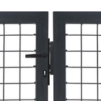 Cancello di Recinzione con Pali in Acciaio 350x140 cm Antracite