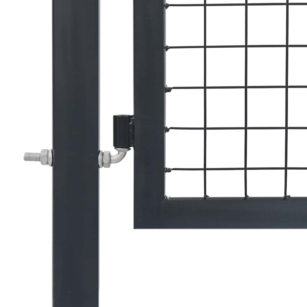 Cancello di Recinzione con Pali in Acciaio 350x140 cm Antracite