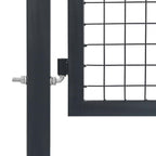 Cancello di Recinzione con Pali in Acciaio 350x140 cm Antracite