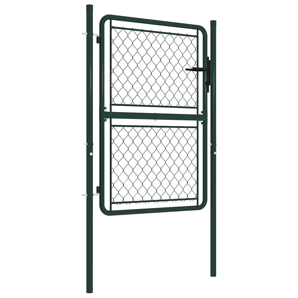 Cancello da Giardino in Acciaio 100x125 cm Verde