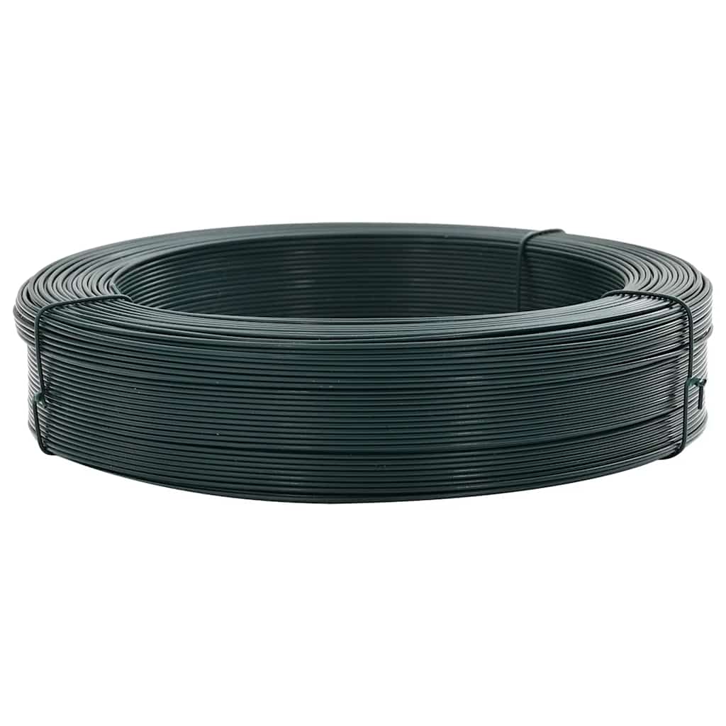 Filo per Recinzioni 250m 0,9/1,4 mm Acciaio Zincato Rivestimento PVC Verde