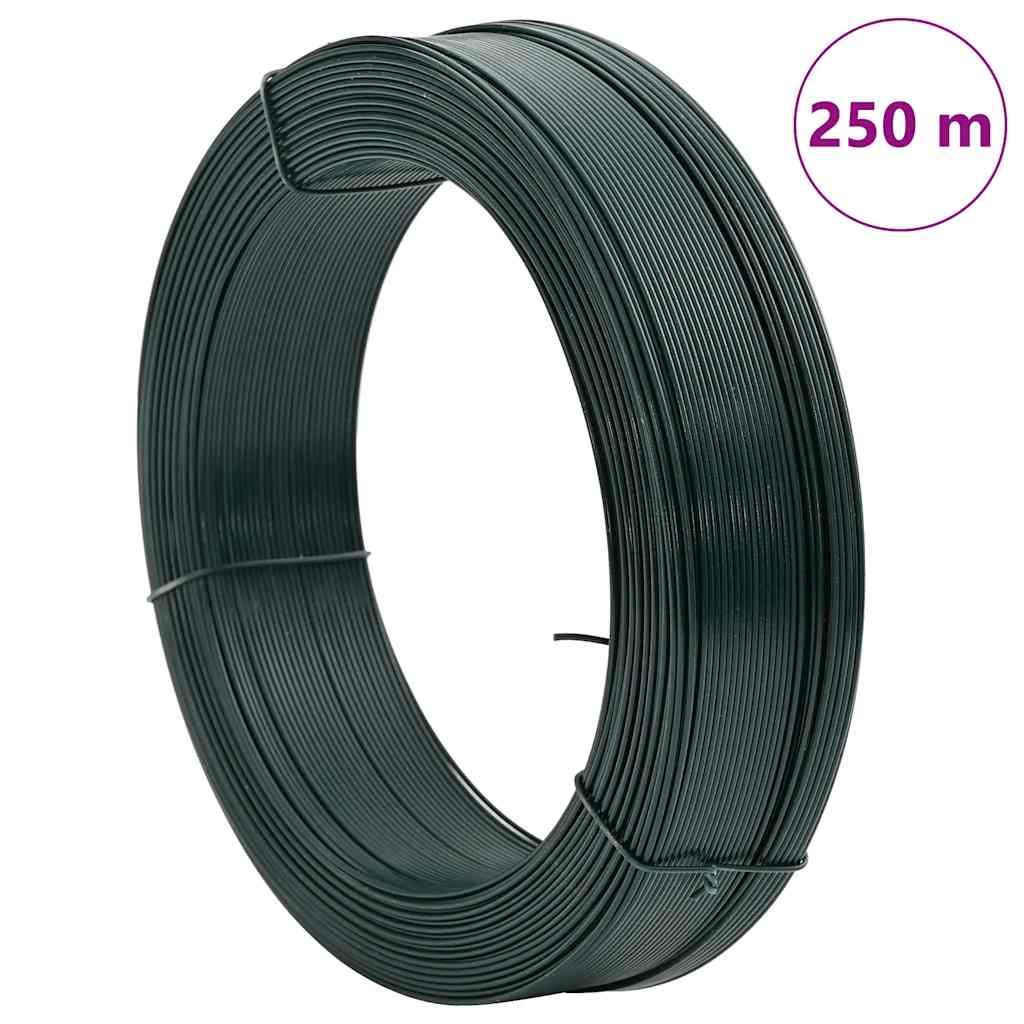 Filo per Recinzioni 250m 2,3/3,8 mm Acciaio Zincato PVC Verde
