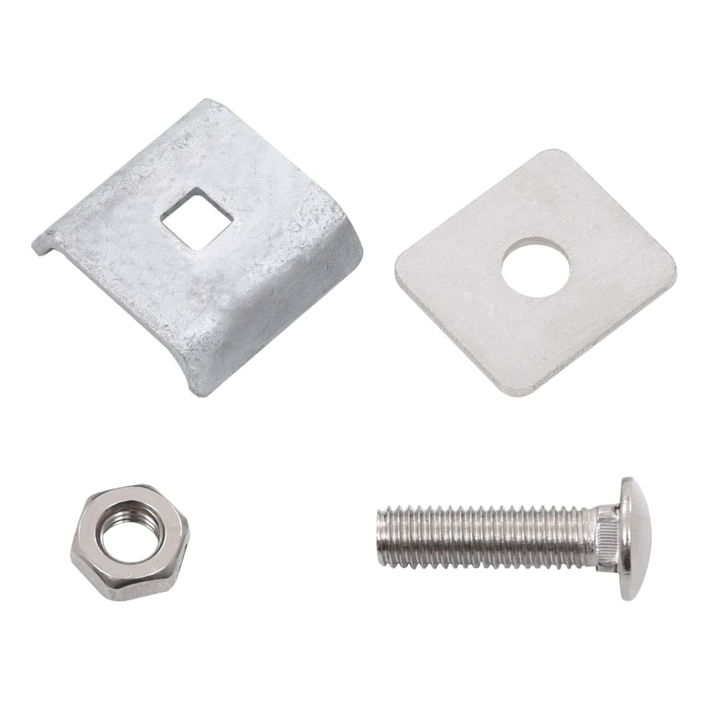 Set di 25 Connettori per Griglie in Acciaio Zincato Argento