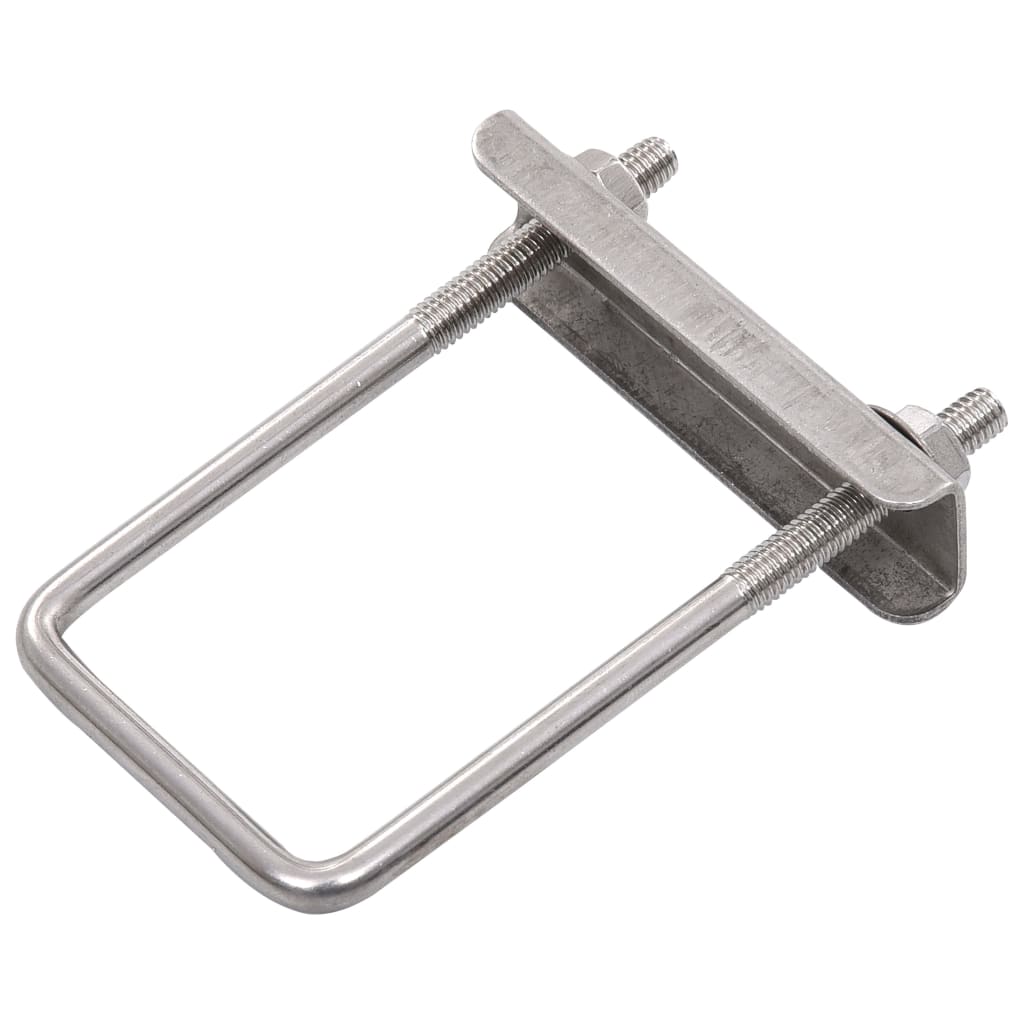 Connettori a U per Pali di Recinzione 60x40 mm - 25 Set in Acciaio Inossidabile