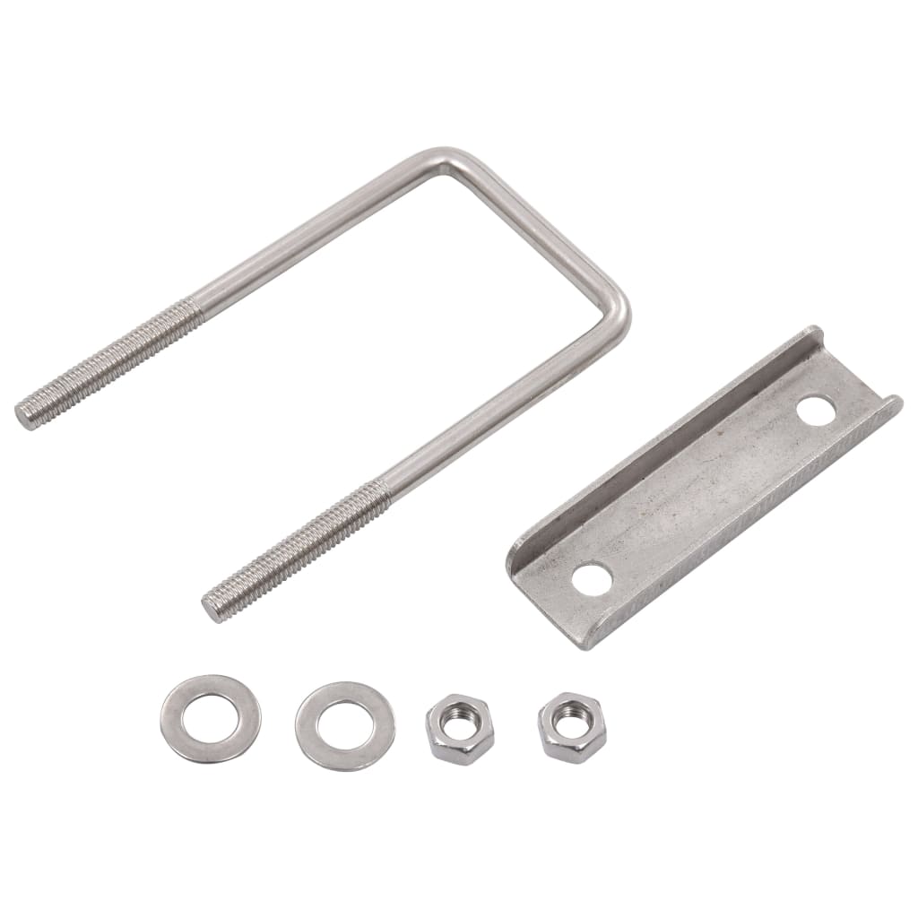 Connettori a U per Pali di Recinzione 60x40 mm - 25 Set in Acciaio Inossidabile
