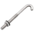 Bulloni di Ancoraggio a J M8x100 mm con Dado e Rondella - 25 Set