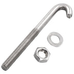 Bulloni di Ancoraggio a J M8x100 mm con Dado e Rondella - 25 Set
