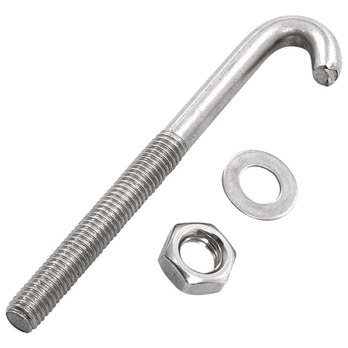 Bulloni di Ancoraggio a J M8x100 mm con Dado e Rondella - 25 Set