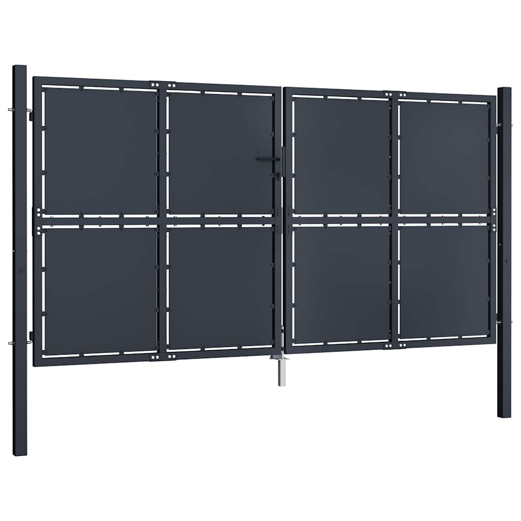 Cancello da Giardino in Acciaio 300x125 cm Antracite