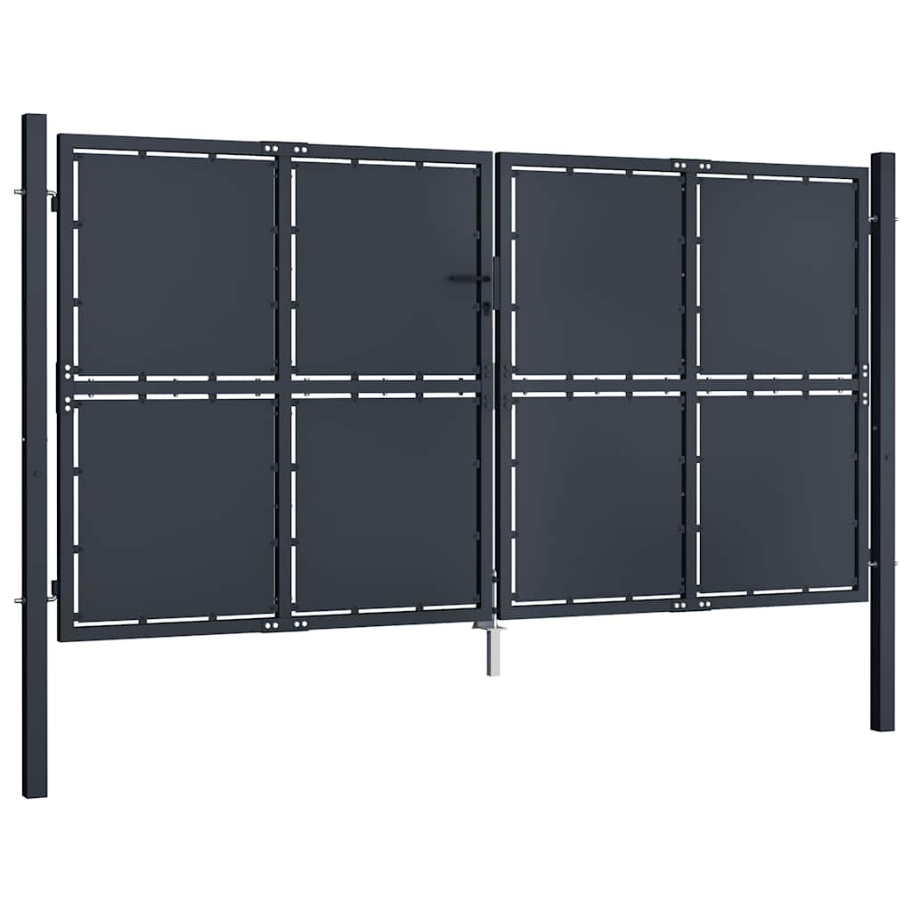 Cancello da Giardino in Acciaio 300x175 cm Antracite